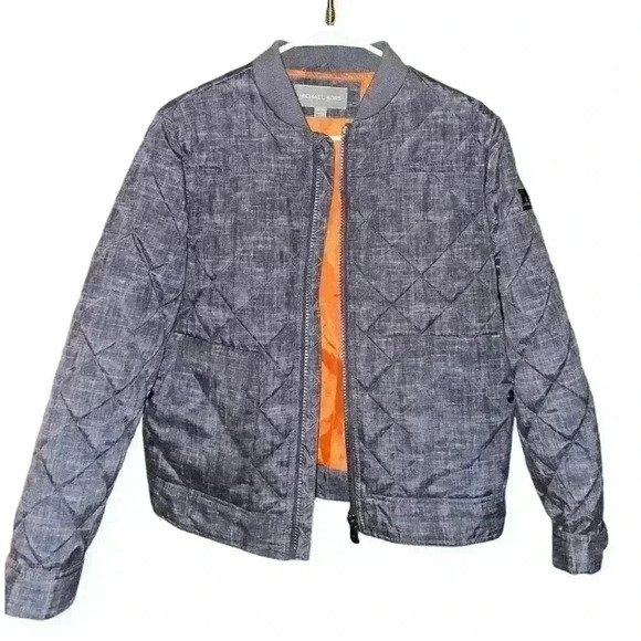 Michael Kors boys Stylish Quilted Bomber Jacket Orange Lining jacket size 18/20 - Picture 1 of 10